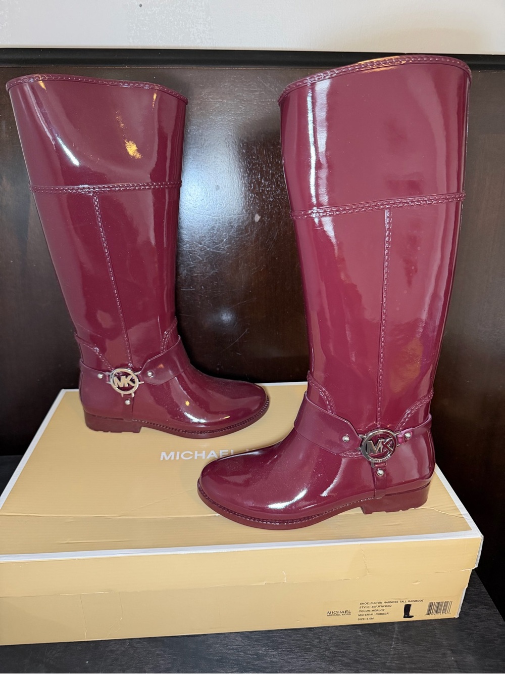 Michael Kors Fulton Harness Tall Rain Boots - Picture 3 of 10